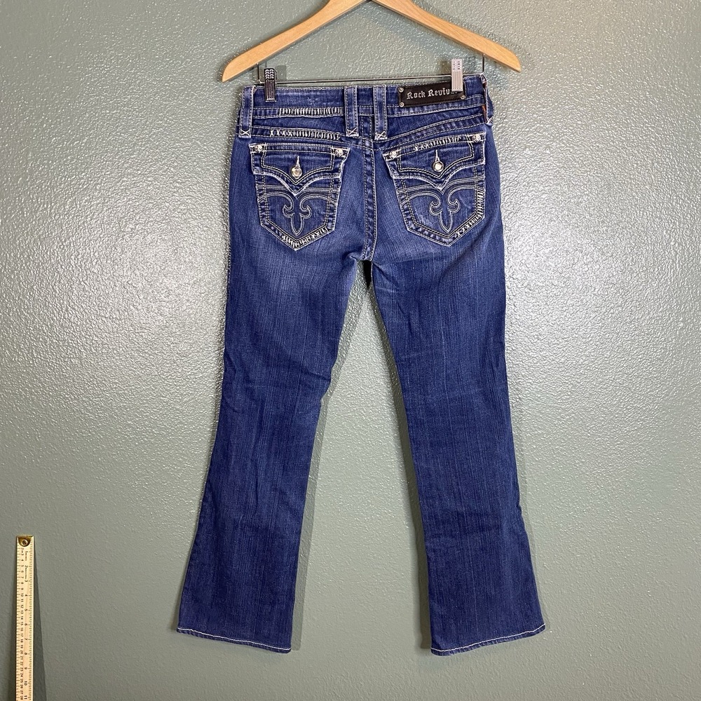 Rock Revival Celine Boot. Womens Size 27 Blue‎ Distressed Denim Boot Jeans